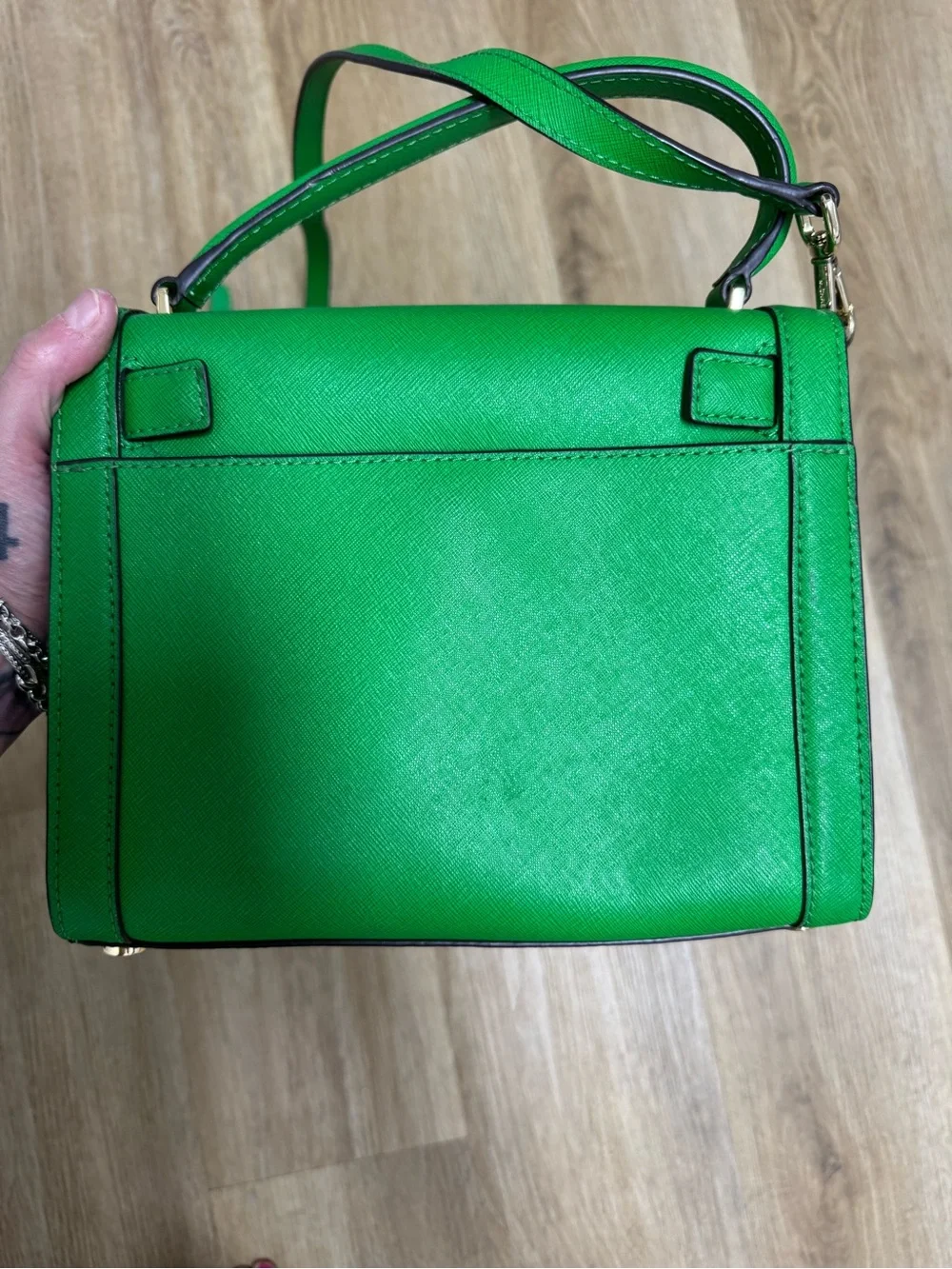 Michael Kors Kelly Green Studded Satchel